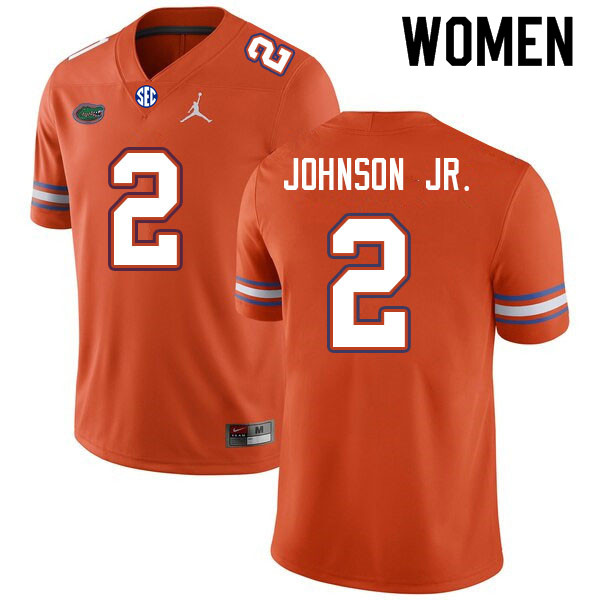Women #2 Montrell Johnson Jr. Florida Gators College Football Jerseys Sale-Orange - Click Image to Close